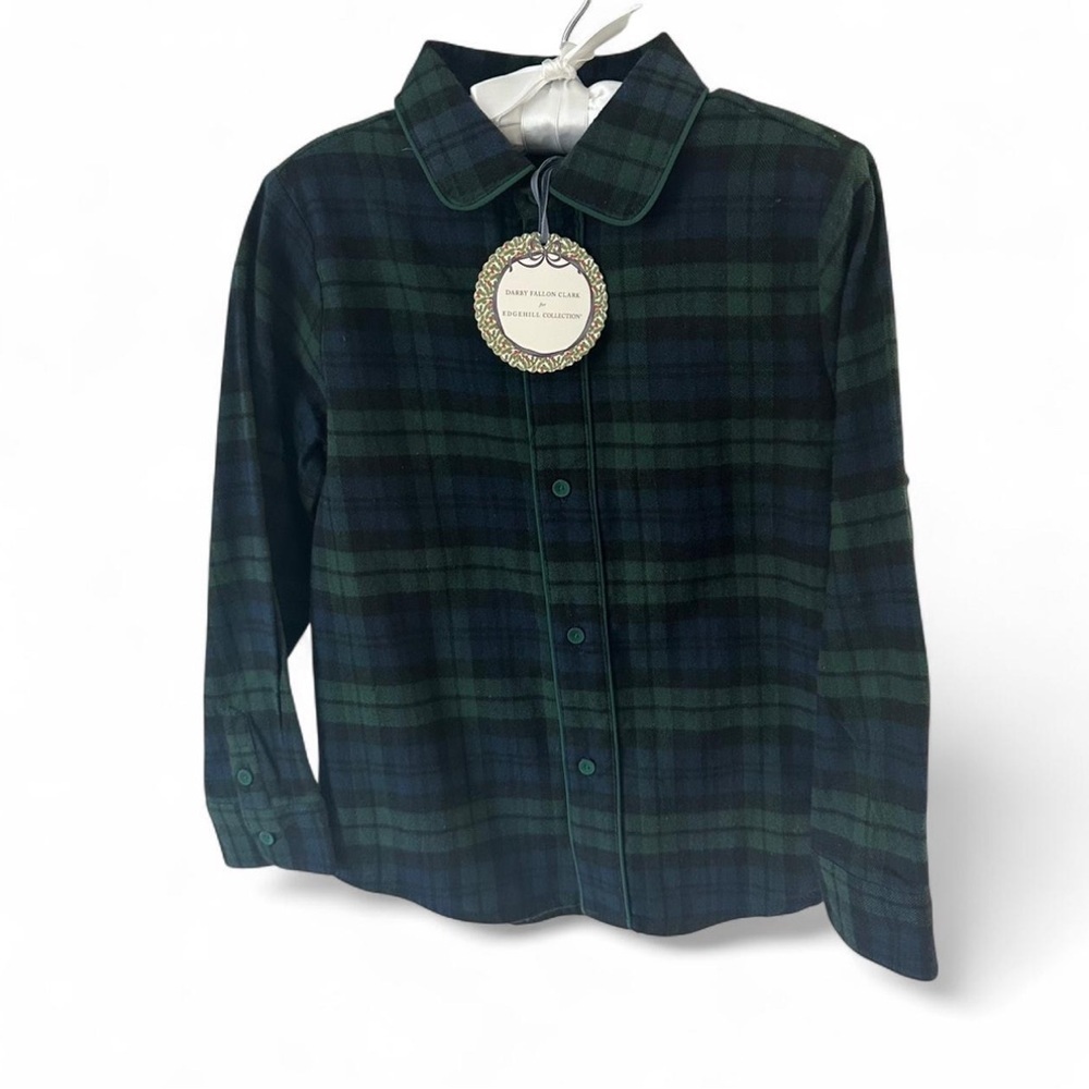 Edgehill Collection Navy and Forest Plaid‎ Button Down Shirt